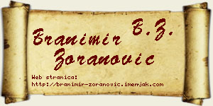 Branimir Zoranović vizit kartica
